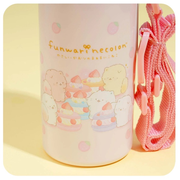 BNWT Japan Skater San-X Funwari Nexolon Water Bottle with strap 480ml - Picture 3 of 6